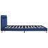 Estructura de cama con LED tela azul 160x200