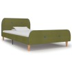 Estructura de cama de tela verde 90x200 cm