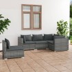 Set de muebles de jardín 5 pzas y cojines ratán sintético gris