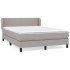 Cama box spring con colchón tela gris claro 140x190