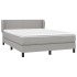 Cama box spring con colchón tela gris claro 140x190