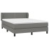 Cama box spring con colchón tela gris oscuro 140x200