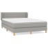 Cama box spring con colchón tela gris claro 140x190