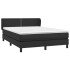 Cama box spring con colchón cuero sintético negro