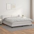 Cama box spring con colchón cuero sintético blanco 180x200