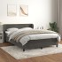 Cama box spring con colchón terciopelo gris oscuro 140x190