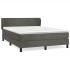 Cama box spring con colchón terciopelo gris oscuro 140x190