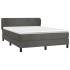 Cama box spring con colchón terciopelo gris oscuro 140x190