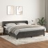 Cama box spring con colchón terciopelo gris oscuro 160x200