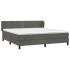 Cama box spring con colchón terciopelo gris oscuro 180x200