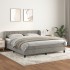 Cama box spring con colchón terciopelo gris claro 160x200