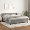 Cama box spring con colchón terciopelo gris claro 160x200 cm