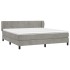 Cama box spring con colchón terciopelo gris claro 160x200