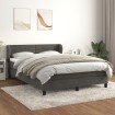 Cama box spring con colchón terciopelo gris oscuro 160x200 cm