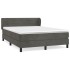 Cama box spring con colchón terciopelo gris oscuro 160x200