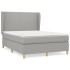 Cama box spring con colchón tela gris claro 140x190