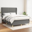 Cama box spring con colchón tela gris oscuro 140x200 cm