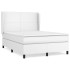 Cama box spring con colchón cuero sintético blanco