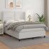 Cama box spring con colchón cuero sintético blanco 140x190