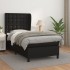 Cama box spring con colchón cuero sintético negro 100x200