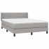 Cama box spring con colchón tela gris claro 140x190