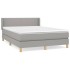 Cama box spring con colchón tela gris claro 140x190