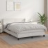 Cama box spring con colchón cuero sintético blanco