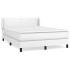 Cama box spring con colchón cuero sintético blanco