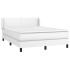 Cama box spring con colchón cuero sintético blanco