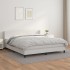 Cama box spring con colchón cuero sintético blanco 180x200