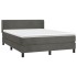 Cama box spring con colchón terciopelo gris oscuro 140x200