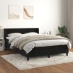 Cama box spring con colchón terciopelo negro 140x190 cm