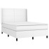 Cama box spring con colchón cuero sintético blanco 140x190