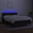 Cama box spring colchón y luces LED tela negro 140x200