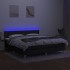 Cama box spring con colchón LED tela negro 160x200