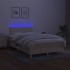 Cama box spring con colchón y LED tela crema 120x200