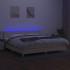 Cama box spring con colchón y LED tela crema 200x200