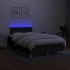 Cama box spring con colchón LED tela negro 120x200