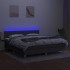 Cama box spring con colchón y LED tela gris oscuro 160x200