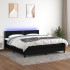 Cama box spring con colchón LED tela negro 160x200