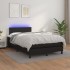 Cama box spring colchón y LED cuero sintético negro 120x200