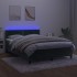 Cama box spring colchón y LED terciopelo verde oscuro