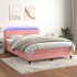 Cama box spring colchón y LED terciopelo rosa 140x200