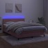 Cama box spring colchón y LED terciopelo rosa 140x200