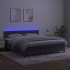 Cama box spring colchón y LED terciopelo gris oscuro 160x200