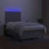 Cama box spring con colchón tela y LED gris claro 120x200