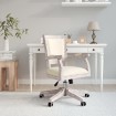 Silla de oficina giratoria de lino beige