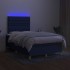 Cama box spring con colchón LED tela negro 120x200