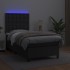 Cama box spring colchón y LED cuero sintético negro 100x200