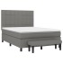 Cama box spring con colchón tela gris oscuro 140x200